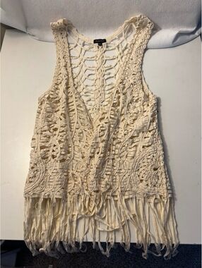 Panilli Crochet Open Front Cardigan